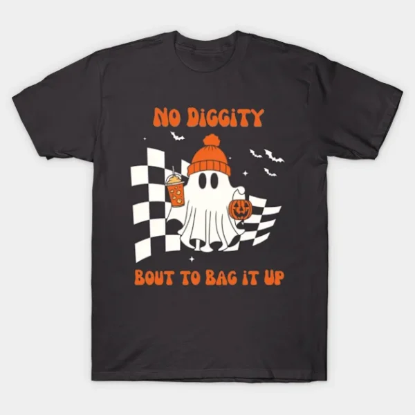 Halloween Ghost No Diggity Bout to Bag It Up Funny kids