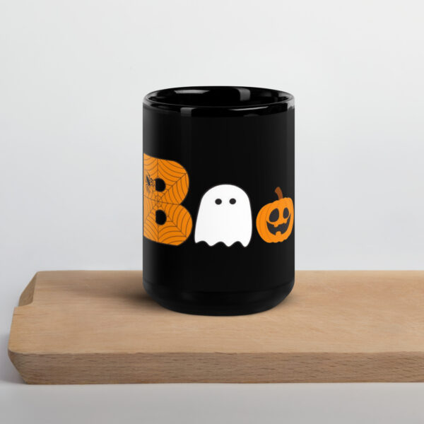 Boo Ghost with Pumpkin & Spider Halloween Mug Spooky Fun Halloween - Image 4