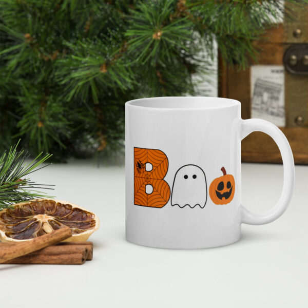 Halloween Mug with Boo Ghost, Pumpkin & Spider Perfect Halloween Gift for Coffee Lovers - Image 2