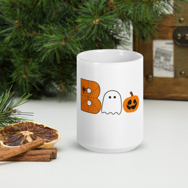 Halloween Mug with Boo Ghost, Pumpkin & Spider Perfect Halloween Gift for Coffee Lovers