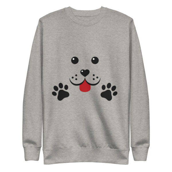 Funny Dog Emoticon Face - Cute Puppy Animal Lover Gift Unisex Premium Sweatshirt - Image 4