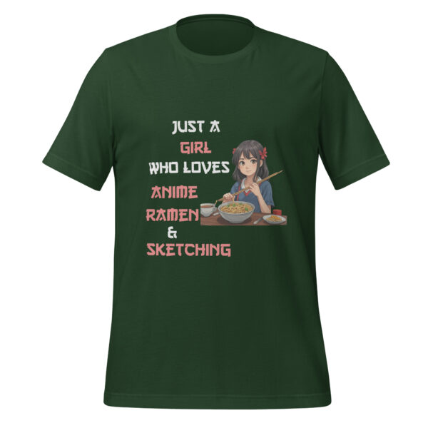 Just A Girl Who Loves Anime, Ramen, and Sketching - Japan Anime Unisex t-shirt - Image 4